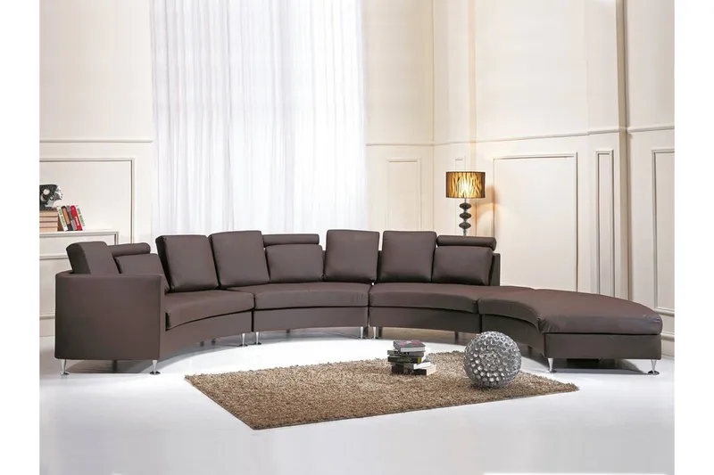 Rotunda sovesofa 448 cm - Brun - Møbler - Sofaer - Lædersofaer