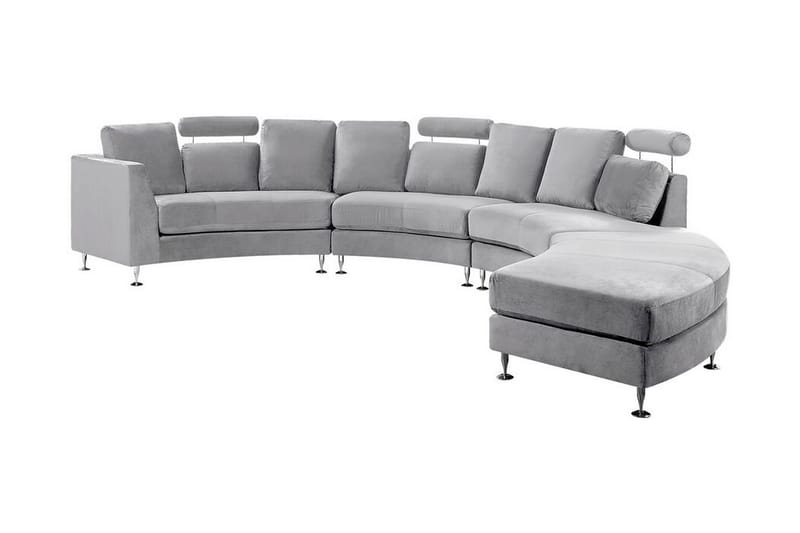 Rotunde 7-Pers. Chaiselongsofa - Velour/Lysegrå - Møbler - Sofaer - Sofa med chaiselong