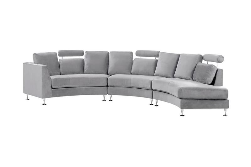 Rotunde 7-Pers. Chaiselongsofa - Velour/Lysegrå - Møbler - Sofaer - Sofa med chaiselong