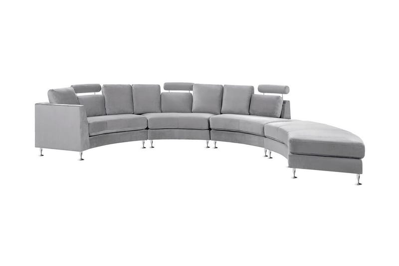 Rotunde 7-Pers. Chaiselongsofa - Velour/Lysegrå - Møbler - Sofaer - Sofa med chaiselong