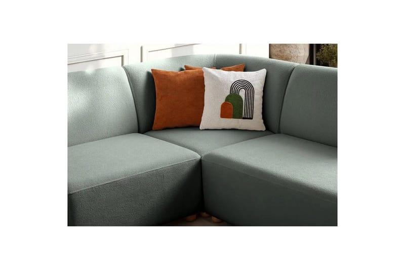 Rynvar Sofa med chaiselong 4-personers - Grøn - Møbler - Sofaer - Modulsofaer - Komplet modulsofa