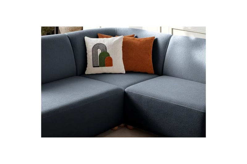 Rynvar Sofa med chaiselong 4-personers - Blå - Møbler - Sofaer - Modulsofaer - Komplet modulsofa