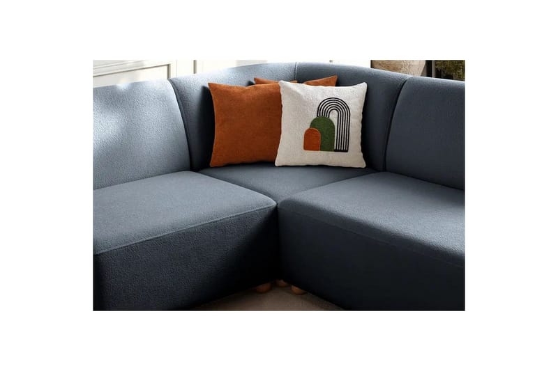 Rynvar Sofa med chaiselong 4-personers - Blå - Møbler - Sofaer - Modulsofaer - Komplet modulsofa