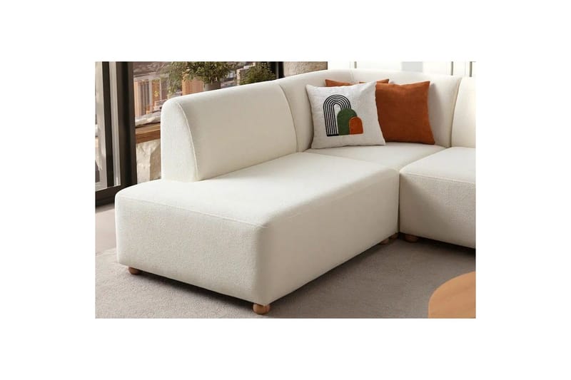 Rynvar Sofa med chaiselong 4-personers - Hvid - Møbler - Sofaer - Modulsofaer - Komplet modulsofa