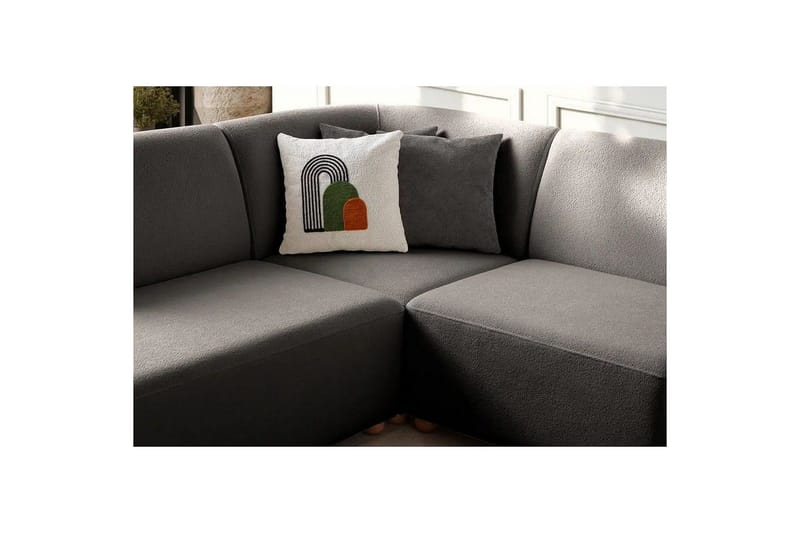 Rynvar Sofa med chaiselong 4-personers - Antracit - Møbler - Sofaer - Modulsofaer - Komplet modulsofa