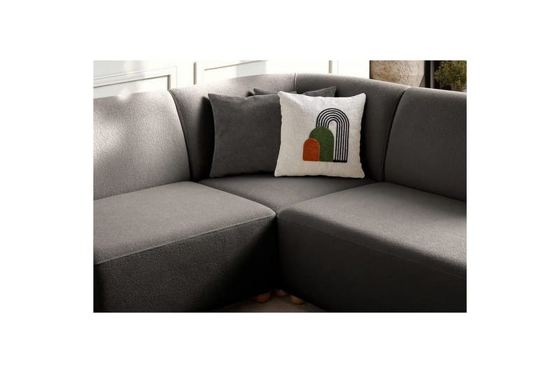 Rynvar Sofa med chaiselong 4-personers - Antracit - Møbler - Sofaer - Modulsofaer - Komplet modulsofa