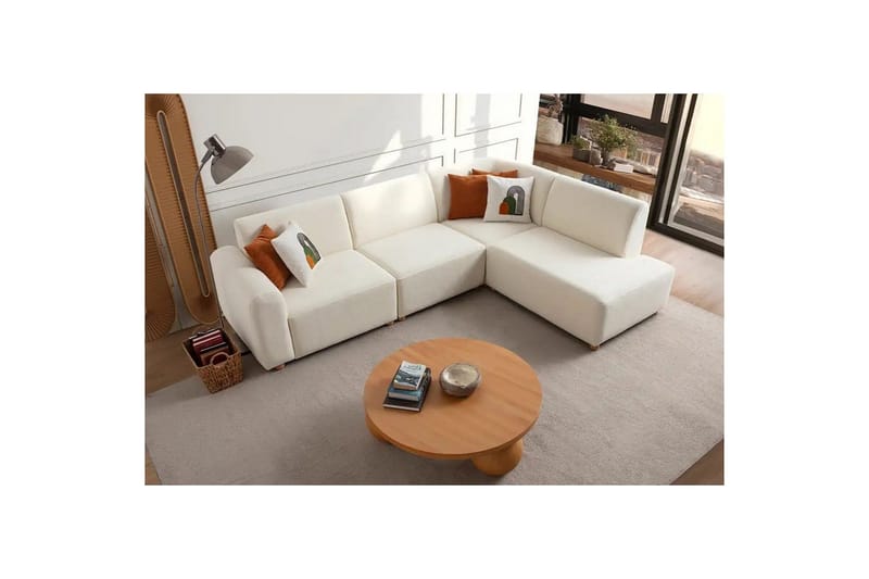 Rynvar Sofa med chaiselong 4-personers - Hvid - Møbler - Sofaer - Sofa med chaiselong