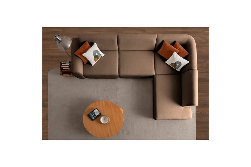 Rynvar Sofa med chaiselong 4-personers - Brun - Møbler - Sofaer - Modulsofaer - Komplet modulsofa