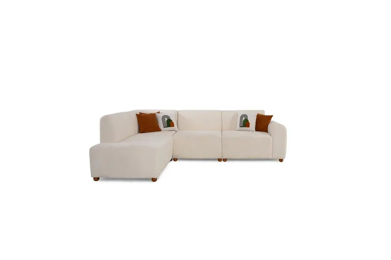 Rynvar Sofa med chaiselong 4-personers - Hvid - Møbler - Sofaer - Modulsofaer - Komplet modulsofa