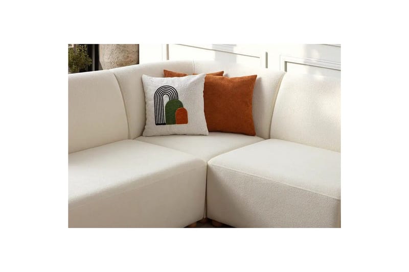 Rynvar Sofa med chaiselong 4-personers - Hvid - Møbler - Sofaer - Modulsofaer - Komplet modulsofa