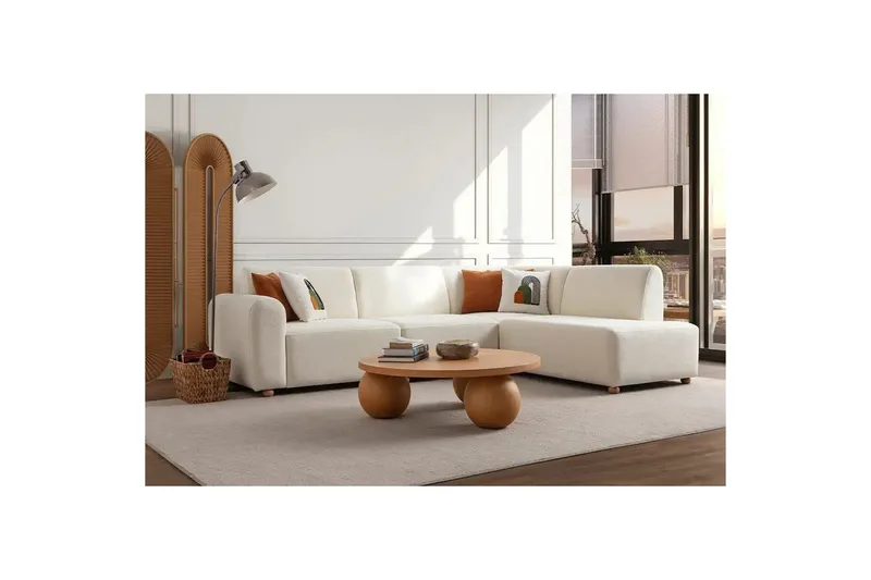 Rynvar Sofa med chaiselong 4-personers - Hvid - Møbler - Sofaer - Sofa med chaiselong