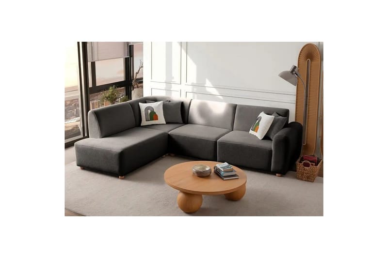 Rynvar Sofa med chaiselong 4-personers - Antracit - Møbler - Sofaer - Sofa med chaiselong