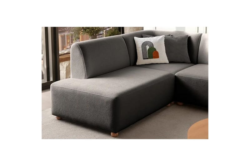 Rynvar Sofa med chaiselong 4-personers - Antracit - Møbler - Sofaer - Sofa med chaiselong