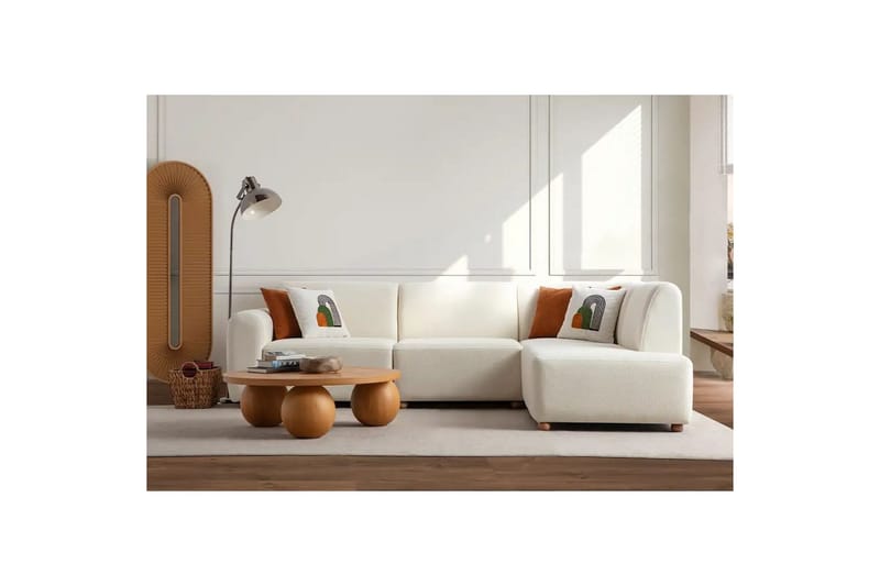 Rynvar Sofa med chaiselong 4-personers - Hvid - Møbler - Sofaer - Sofa med chaiselong