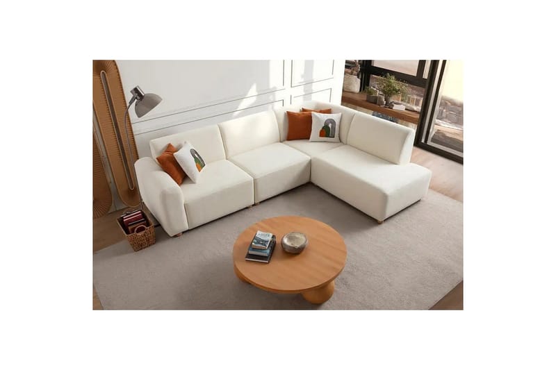 Rynvar Sofa med chaiselong 4-personers - Hvid - Møbler - Sofaer - Sofa med chaiselong