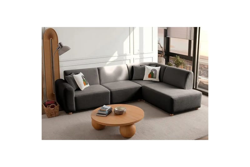 Rynvar Sofa med chaiselong 4-personers - Antracit - Møbler - Sofaer - Sofa med chaiselong