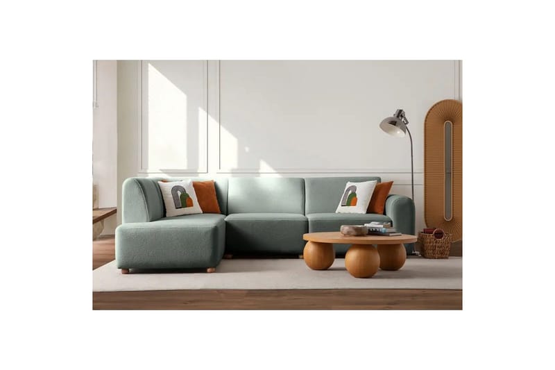 Rynvar Sofa med chaiselong 4-personers - Grøn - Møbler - Sofaer - Sofa med chaiselong