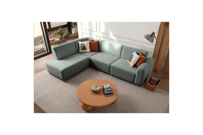 Rynvar Sofa med chaiselong 4-personers - Grøn - Møbler - Sofaer - Sofa med chaiselong