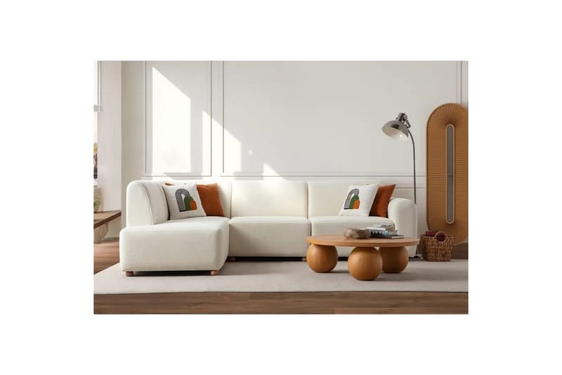 Rynvar Sofa med chaiselong 4-personers - Hvid - Møbler - Sofaer - Sofa med chaiselong