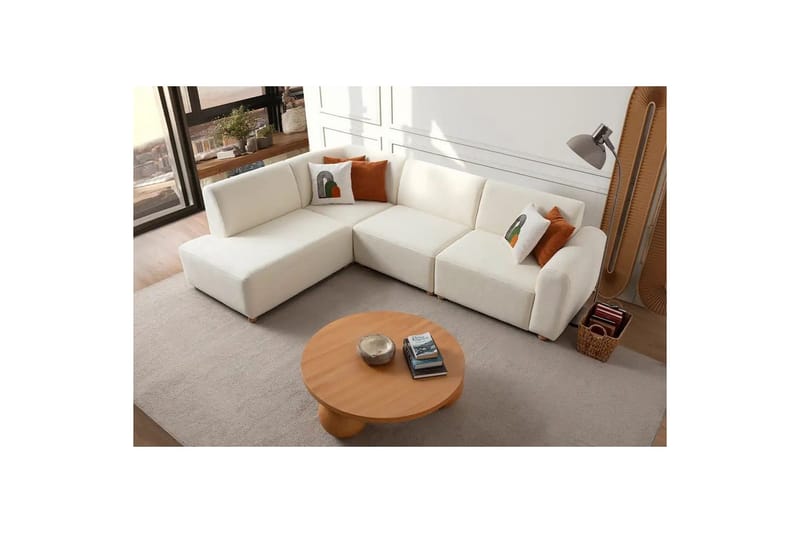 Rynvar Sofa med chaiselong 4-personers - Hvid - Møbler - Sofaer - Sofa med chaiselong