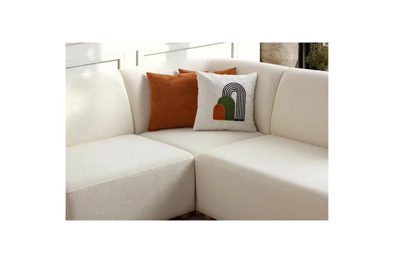 Rynvar Sofa med chaiselong 4-personers - Hvid - Møbler - Sofaer - Modulsofaer - Komplet modulsofa