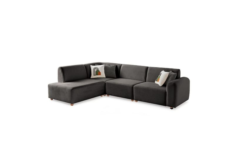 Rynvar Sofa med chaiselong 4-personers - Antracit - Møbler - Sofaer - Modulsofaer - Komplet modulsofa