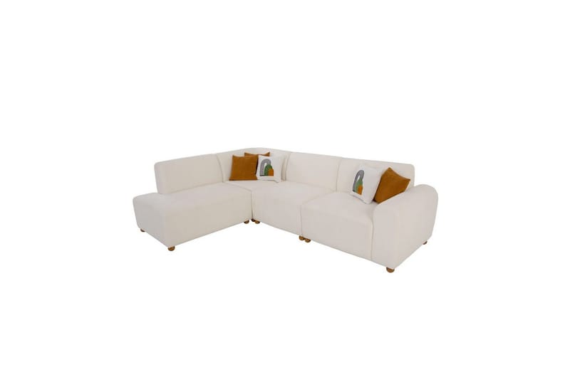 Rynvar Sofa med chaiselong 4-personers - Hvid - Møbler - Sofaer - Modulsofaer - Komplet modulsofa