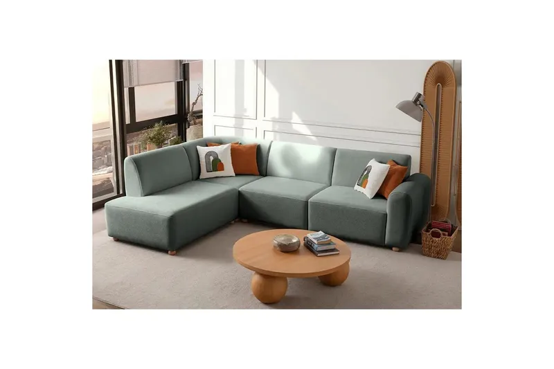 Rynvar Sofa med chaiselong 4-personers - Grøn - Møbler - Sofaer - Sofa med chaiselong