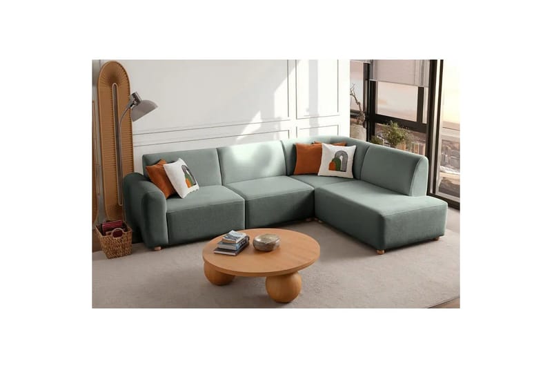 Rynvar Sofa med chaiselong 4-personers - Grøn - Møbler - Sofaer - Sofa med chaiselong