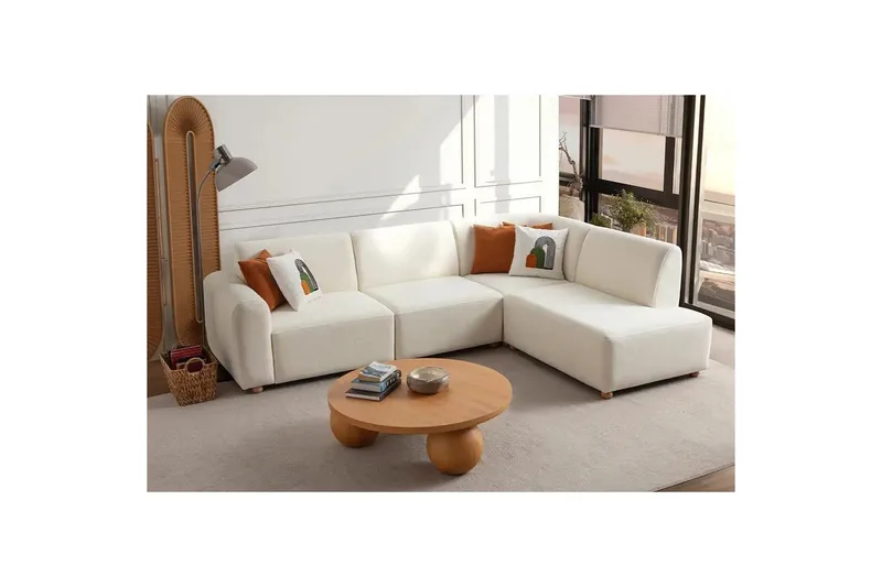 Rynvar Sofa med chaiselong 4-personers - Hvid - Møbler - Sofaer - Sofa med chaiselong