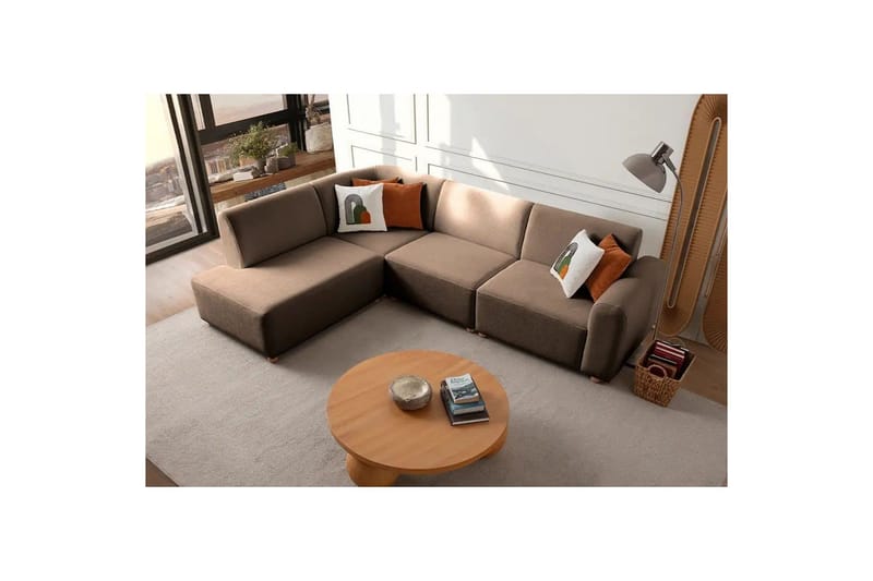 Rynvar Sofa med chaiselong 4-personers - Brun - Møbler - Sofaer - Sofa med chaiselong