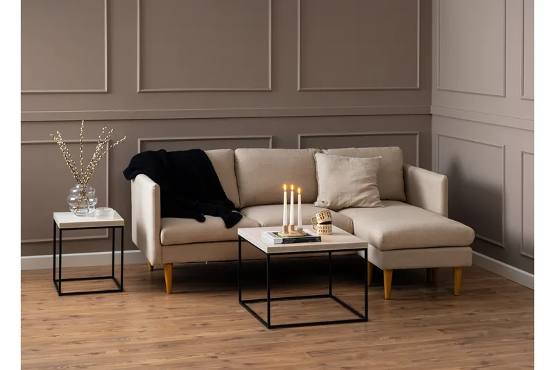 Sanat 3-personers Sofa med Divan - Beige - Møbler - Sofaer - Sofa med chaiselong