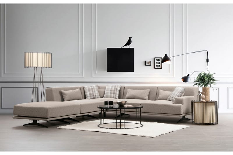Sanroman Chaiselongsofa - Beige - Møbler - Sofaer - Sofa med chaiselong