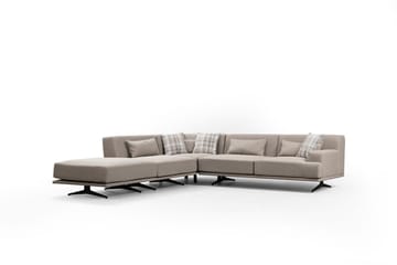 Sanroman Venstrevendt L-formet Sofa med Chaiselong 302 cm i Stof - Beige - Møbler - Sofaer - Sofa med chaiselong