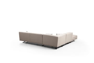Sanroman Venstrevendt L-formet Sofa med Chaiselong 302 cm i Stof - Beige - Møbler - Sofaer - Sofa med chaiselong