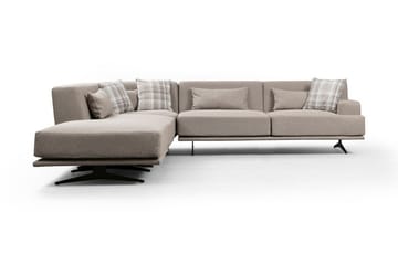 Sanroman Venstrevendt L-formet Sofa med Chaiselong 302 cm i Stof - Beige - Møbler - Sofaer - Sofa med chaiselong