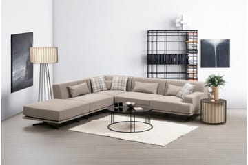 Sanroman Venstrevendt L-formet Sofa med Chaiselong 302 cm i Stof - Beige - Møbler - Sofaer - Sofa med chaiselong