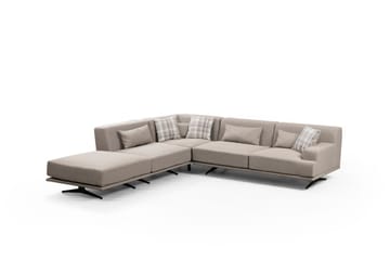 Sanroman Venstrevendt L-formet Sofa med Chaiselong 302 cm i Stof - Beige - Møbler - Sofaer - Sofa med chaiselong
