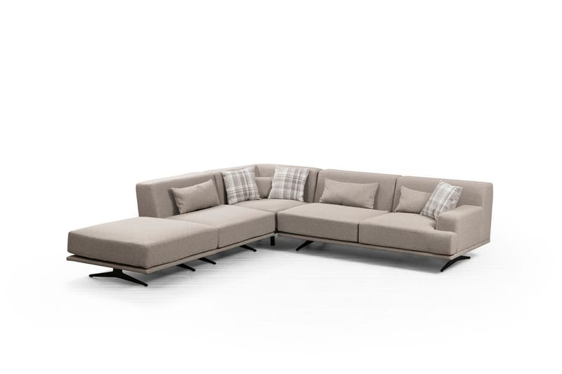 Sanroman Venstrevendt L-formet Sofa med Chaiselong 302 cm i Stof - Beige - Møbler - Sofaer - Sofa med chaiselong