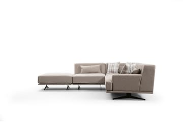 Sanroman Venstrevendt L-formet Sofa med Chaiselong 302 cm i Stof - Beige - Møbler - Sofaer - Sofa med chaiselong