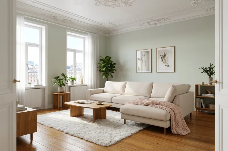 Scandi Dyb 4-personers sofa med højrevendt chaiselong i Jernbanefløjl - Beige - Møbler - Sofaer - Sofa med chaiselong