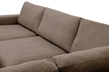 Scandi Dyb 4-personers sofa med højrevendt chaiselong i Jernbanefløjl - Brun - Møbler - Sofaer - Sofa med chaiselong