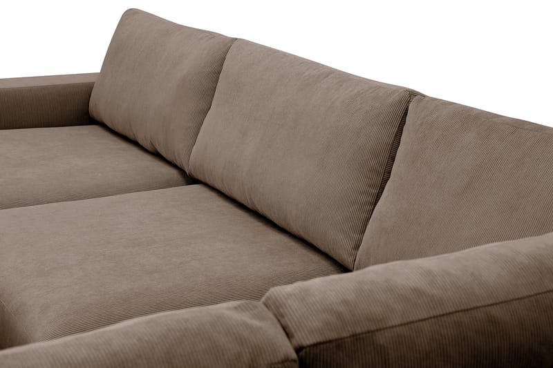 Scandi Dyb 4-personers sofa med højrevendt chaiselong i Jernbanefløjl - Brun - Møbler - Sofaer - Sofa med chaiselong