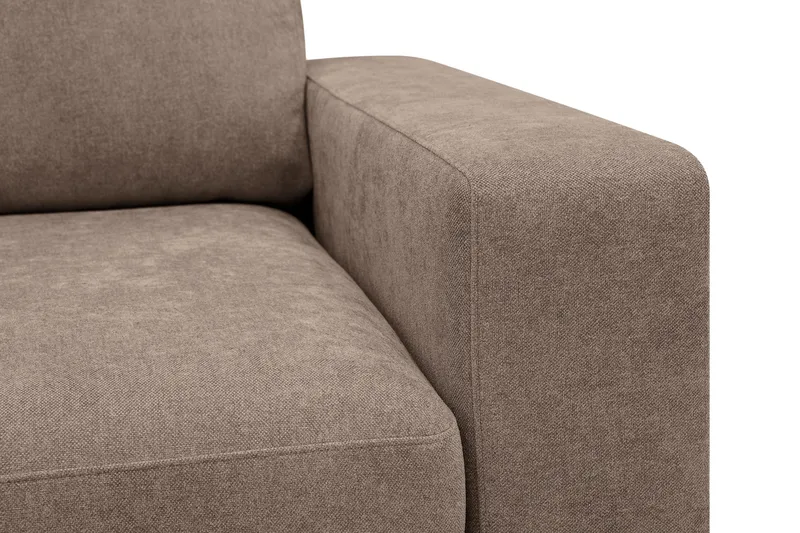 Scandi Dyb 4-personers sofa med venstrevendt chaiselong i stof - Mørkebrun - Møbler - Sofaer - Sofa med chaiselong