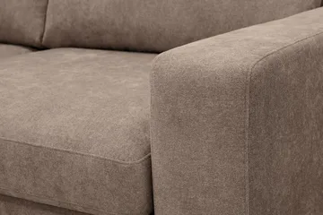 Scandi Dyb 4-personers sofa med venstrevendt chaiselong i stof - Mørkebrun - Møbler - Sofaer - Sofa med chaiselong