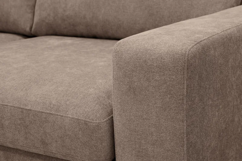 Scandi Dyb 4-personers sofa med venstrevendt chaiselong i stof - Mørkebrun - Møbler - Sofaer - Sofa med chaiselong