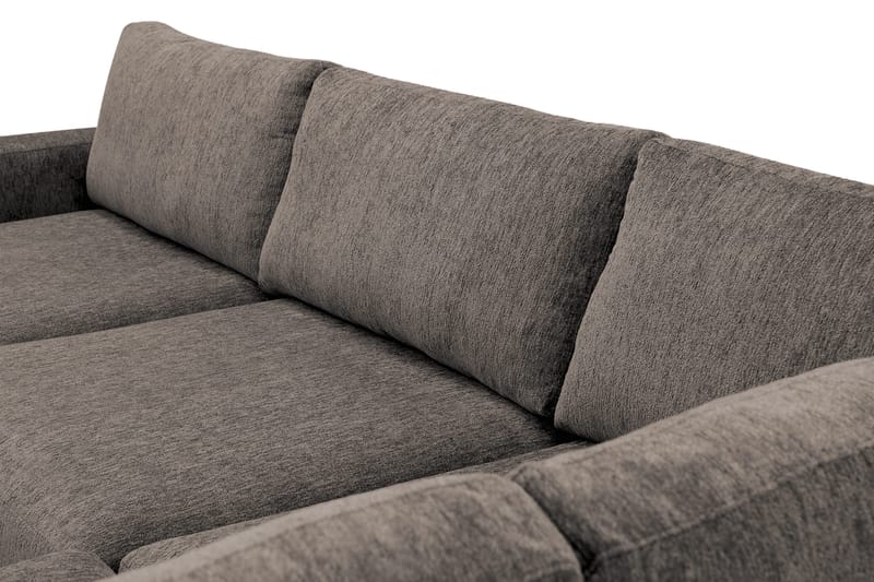 Scandi Dyb 4-personers sofa med højrevendt chaiselong i chenille - Grå - Møbler - Sofaer - Sofa med chaiselong