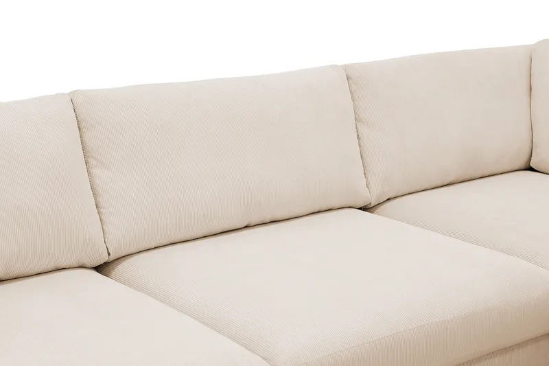 Scandi Dyb 4-personers sofa med højrevendt chaiselong i Jernbanefløjl - Beige - Møbler - Sofaer - Sofa med chaiselong