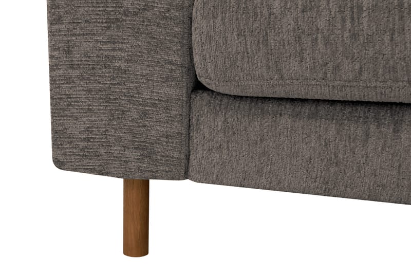 Scandi Dyb 4-personers sofa med højrevendt chaiselong i chenille - Grå - Møbler - Sofaer - Sofa med chaiselong