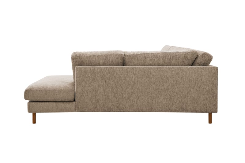 Scandi Dyb 4-personers sofa med højrevendt chaiselong i chenille - Mørk beige - Møbler - Sofaer - Sofa med chaiselong